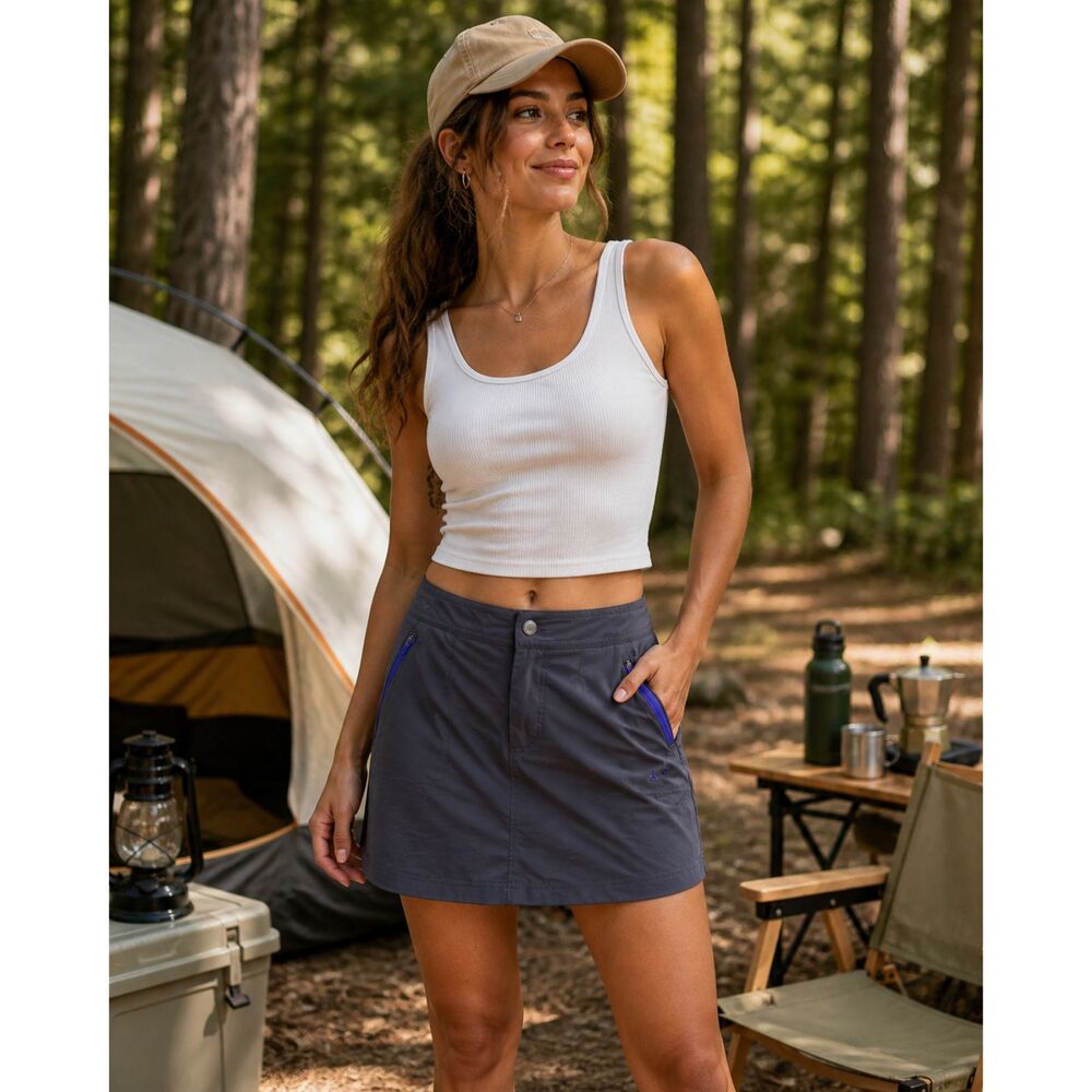 Title Nine Rogue Skort Gray Hiking Athletic Gorpcore Pickleball Outdoors Size 4